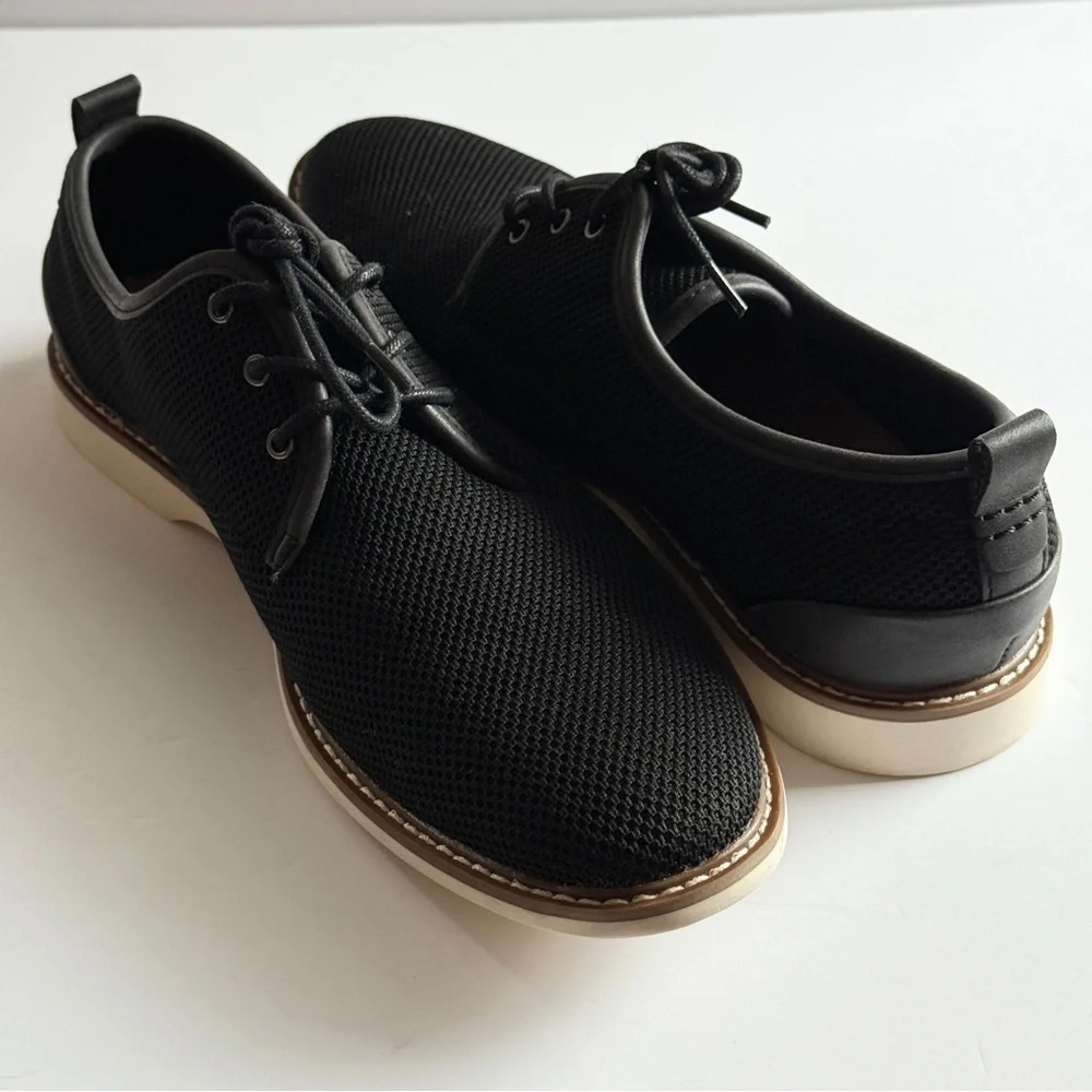 J. Ferrar Black McKinley Mesh Fabric Lace Loafers Shoes Mens Size 8.5M